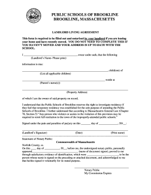 Landlord Living Agreement Form