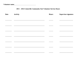 Community Service Worksheet  Form