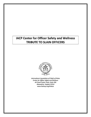 IACP TRIBUTE to SLAIN OFFICERS Iacp  Form