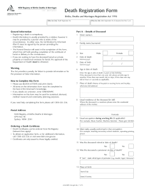 2934 Death Registration 8  Form