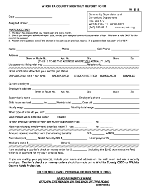 Wichita County Adult Probation  Form