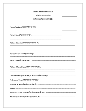 Tenant Police Verification Form PDF