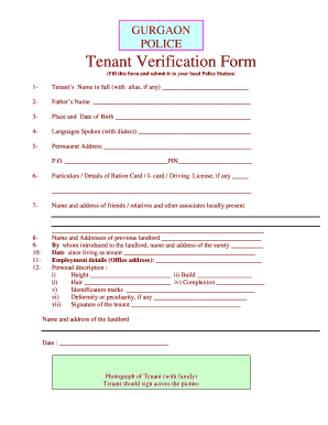 Police Verification Form