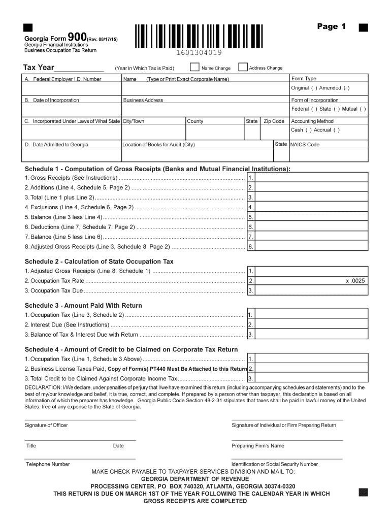  Ga 900  Form 2015