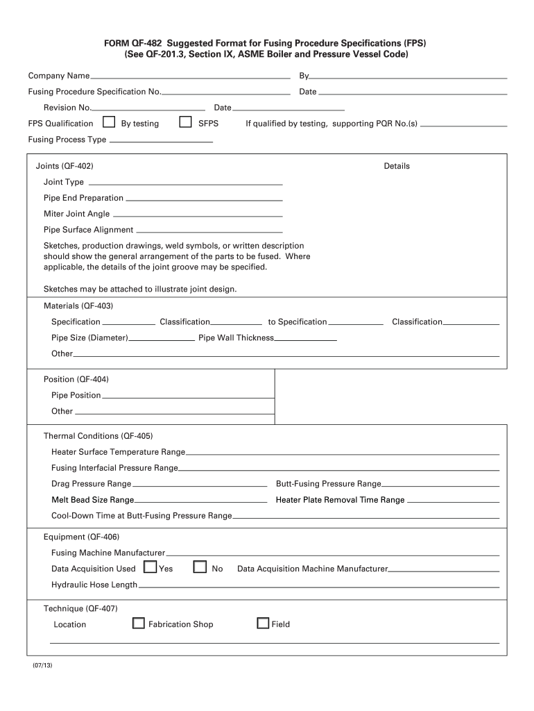  Asme Form 482 2013-2024