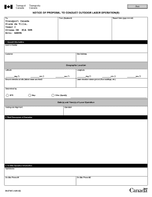  NOTICE of PROPOSAL to CONDUCT OUTDOOR LASER OPERATIONS 2014