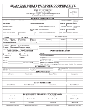 Silangan Multi Purpose Cooperative  Form