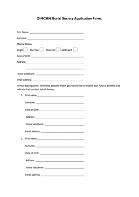 Burial Society Membership Form