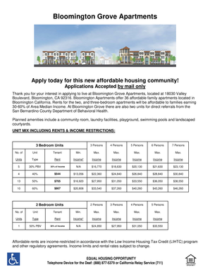  Bloomington Grove Apartments Application 2015