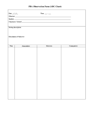 Fba Observation Template  Form