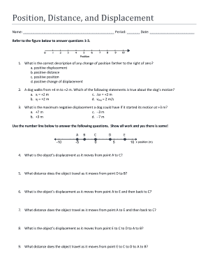 Distance and Displacement Worksheet Answer Key PDF  Form