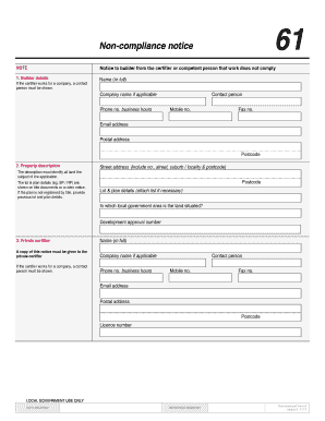 Non Compliance Form