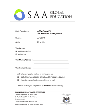 Acca F5 Questions and Answers PDF  Form