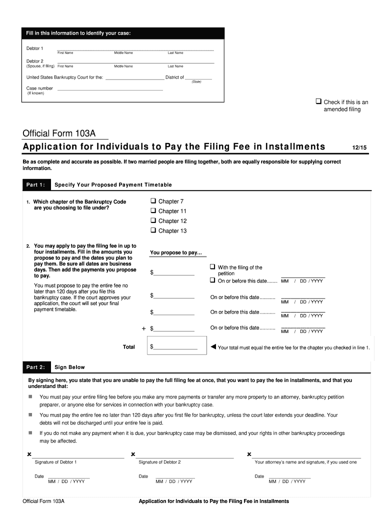 Get and Sign Form 103a