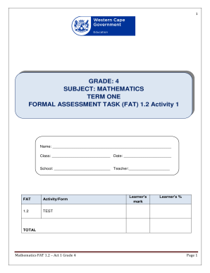 Wced Formal Assessment Tasks Grade 4