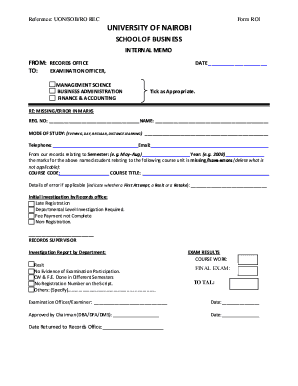 Missing Marks Uon  Form