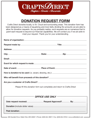 DONATION REQUEST FORM Crafts Direct