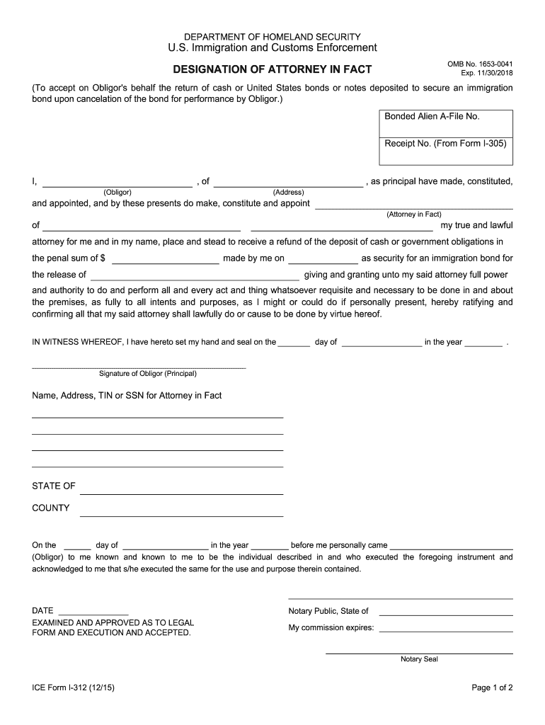 Get and Sign Ice Form I 312 2015-2022