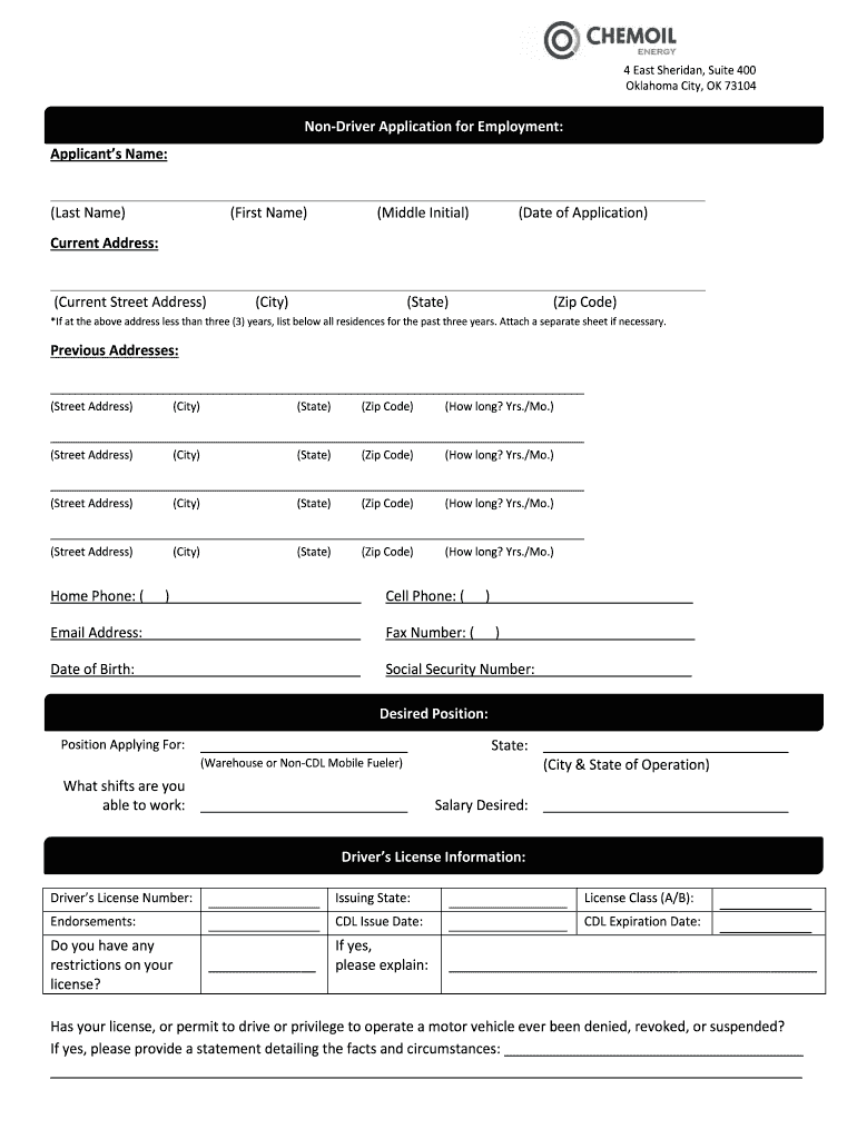 Chemoilenergy Biz for Application  Form