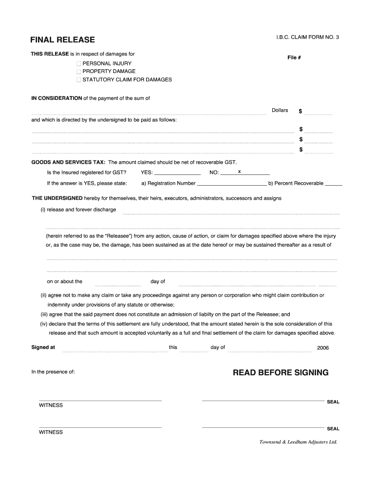  FINAL RELEASE IBC CLAIM FORM NO 3 2006