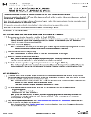 IMM 5488 F Liste De Contrle Des Documents Permis De Travail L  Form