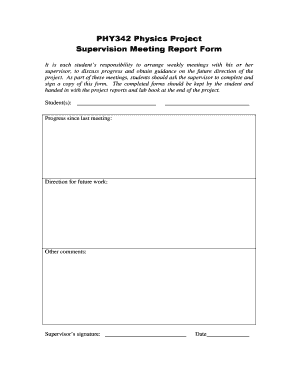 Weekly Staff Supervision Form