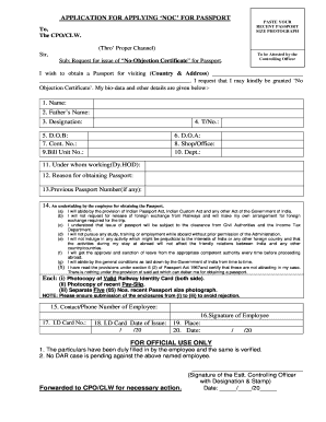 Noc Form for Passport