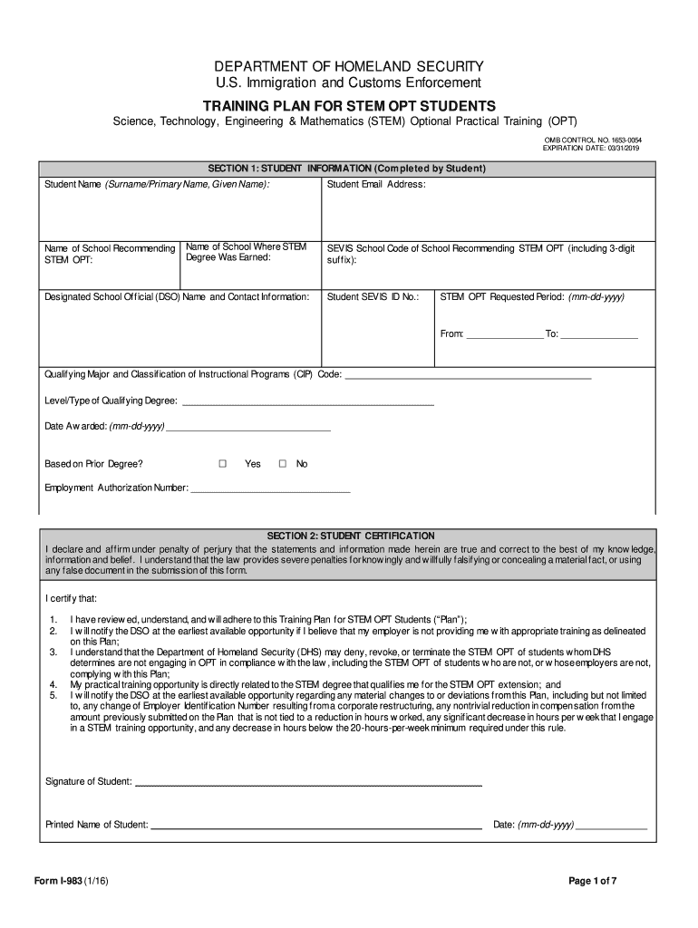  I 983  Form 2016