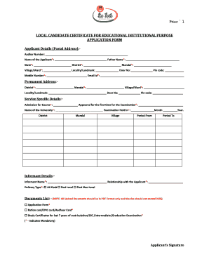 Meeseva Application Forms