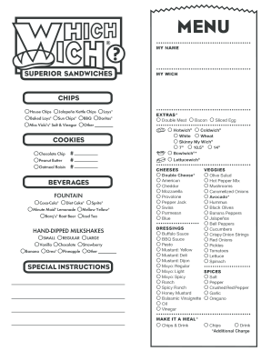 Which Wich Menu PDF  Form