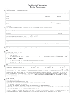 Rental Agreement Form Newfoundland and Labrador Gs Gov Nl