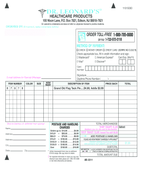 Drleonards Catalog  Form