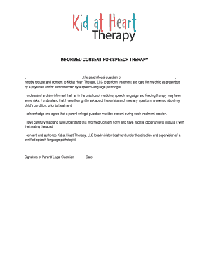 Speech Therapy Consent Form