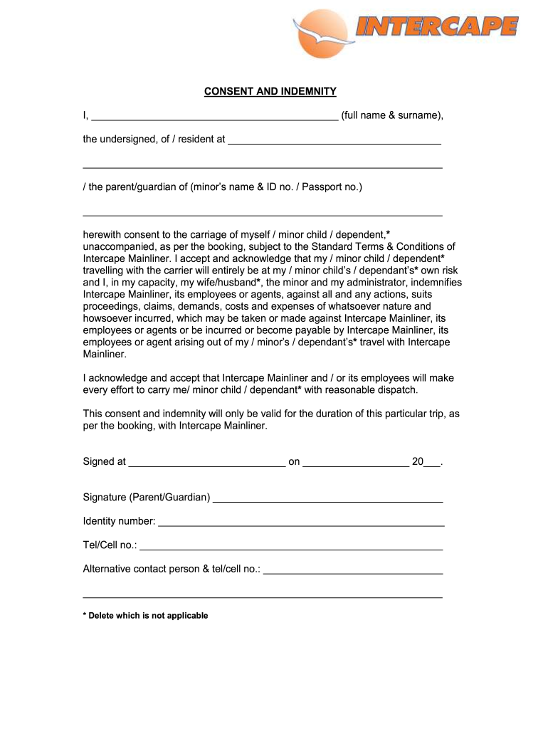 Indemnity Form