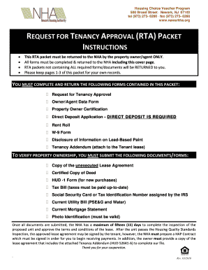 Rta Packet  Form