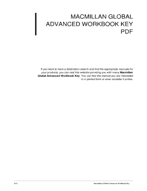 Global Advanced Workbook Answer Key PDF  Form
