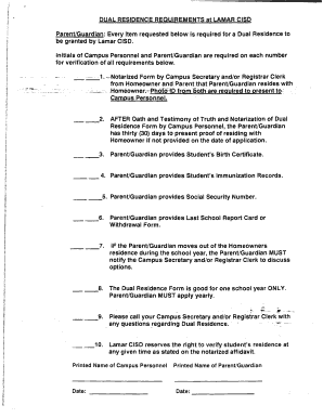 Dual Residency Form