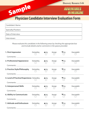 Candidate Interview Evaluation Form