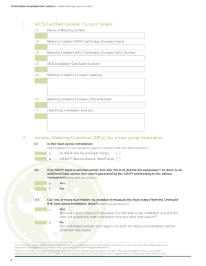  IMQ for the Domestic RHI Application Form Heat Pump Installations Ofgem Gov 2014