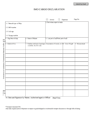 Cargo Declaration Form