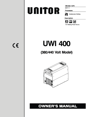 Unitor Uwi 400  Form