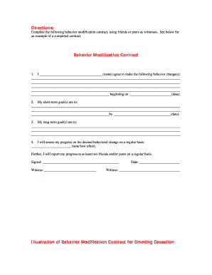 Behavior Modification Contract  Form