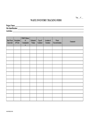 Waste Tracking Form