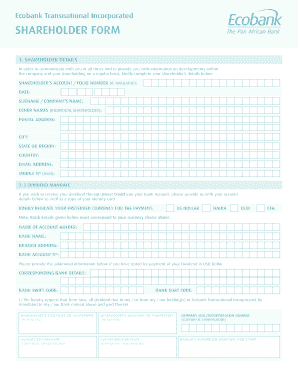 Ecobank Registrars E Dividend Form