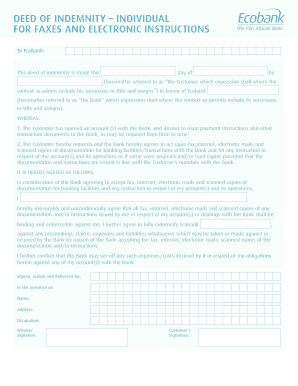 How to Fill Ecobank Deed of Indemnity Form