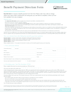 Benefit Payment Direction Form Russell Investments