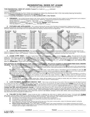 Deed of Lease Sample  Form