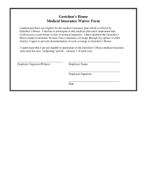 Insurance Waiver Form