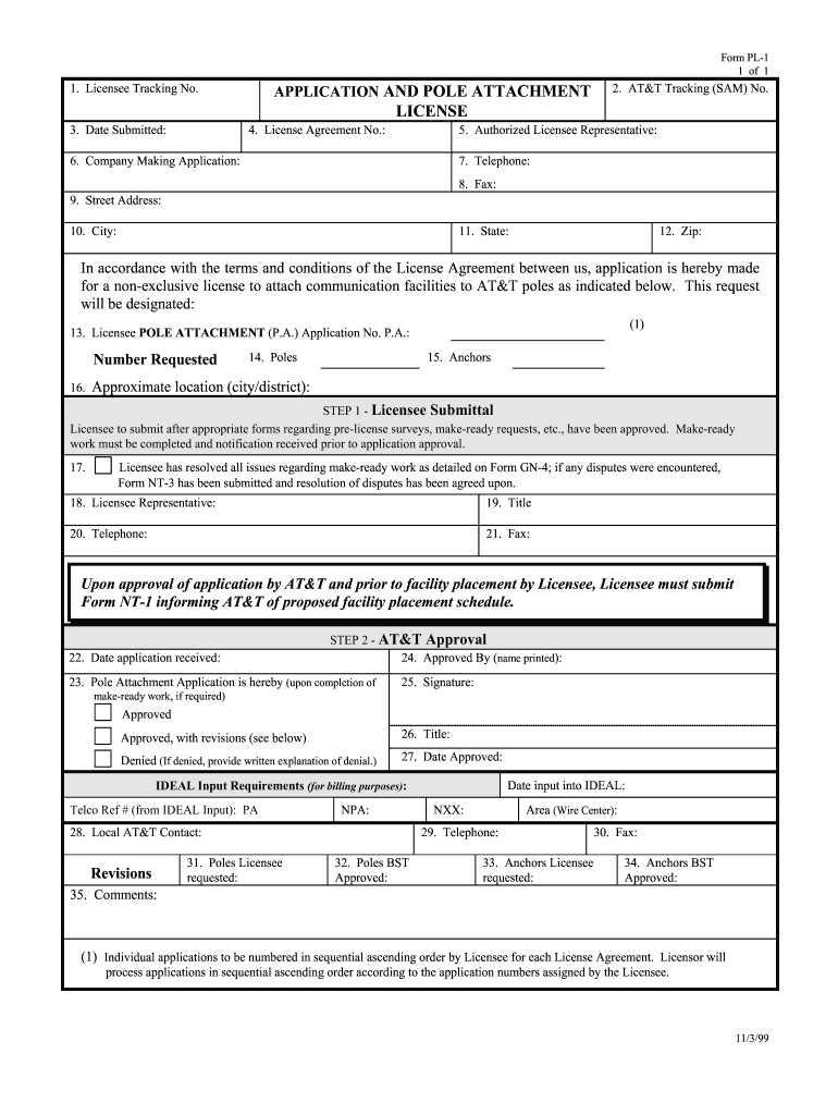  at T Access Application Printable 1999-2024