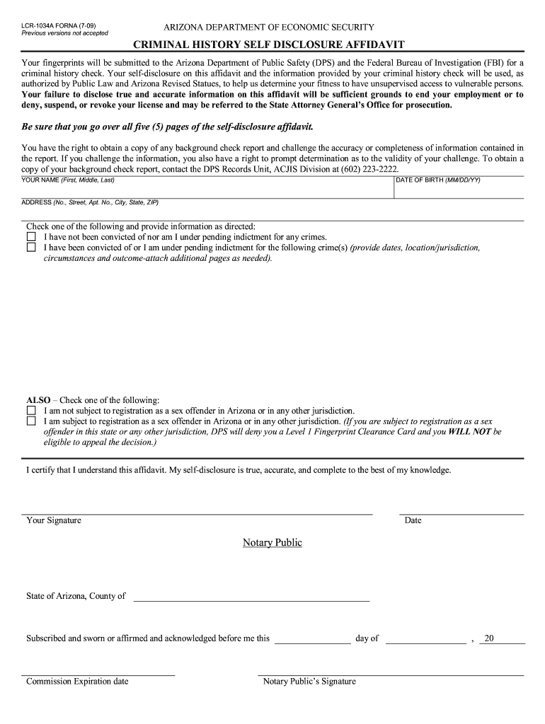  Criminal Affidavit Form 2009